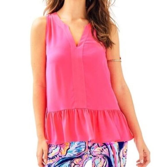 Lilly Pulitzer Gramercy Top Cosmic Coral XS - Picture 2 of 8